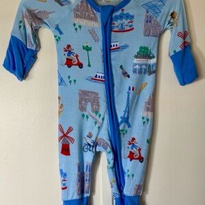 Little Sleepies Preemie Blue Weekend in Paris bamboo zippy pajamas